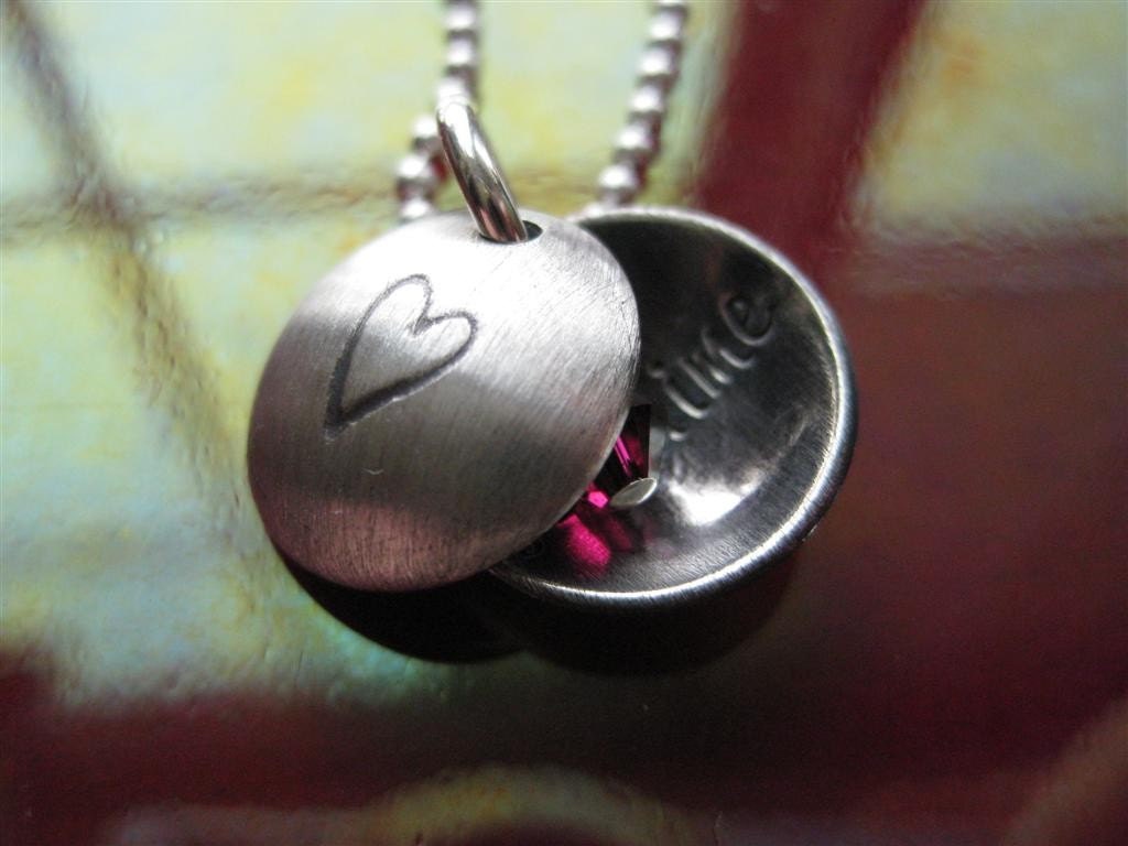 Je t'aime Hand Stamped Locket I Love you In French With Heart