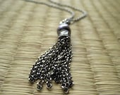 Large Pearl Tassel Pendant On Sterling Silver Chain