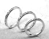 Custom Stamped Ring - aka Smooth Like Butter Posey Rings - personalized in sterling silver by Kathryn Riechert (Tiny Text)