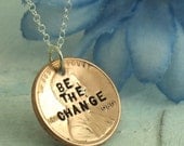 Be the Change - Penny Necklace -- sterling silver with a coin by Kathryn Riechert