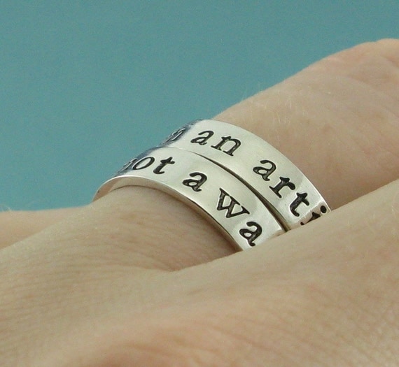 I am an artist   Not a                  - custom made sterling silver ring set by Kathryn Riechert