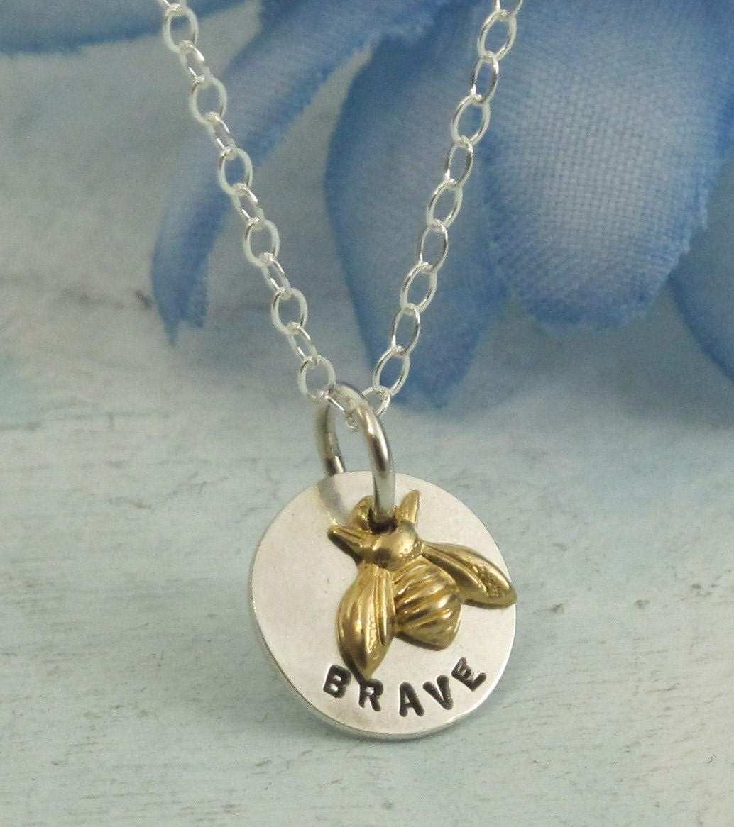 Bee Charmed Necklace - sterling silver and brass by Kathryn Riechert