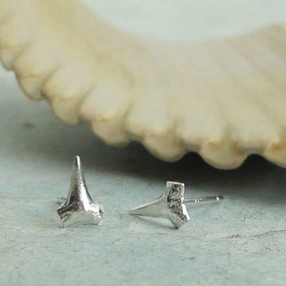 Shark Teeth Stud Earrings - Lookin' Sharp - in sterling silver by Kathryn Riechert