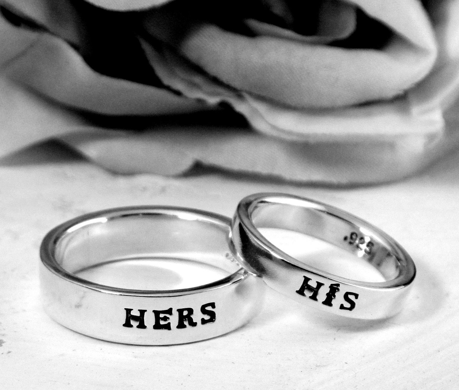 His and Hers Wedding Ring Set - custom made sterling silver bands by Kathryn Riechert
