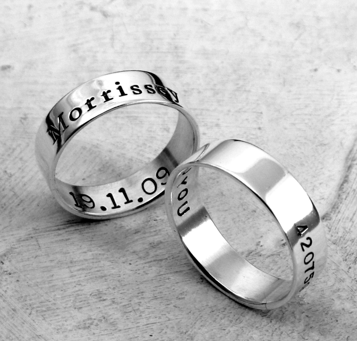 Custom made Posey Ring - WIDE band - sterling silver with your choice of fonts - put your message on the inside or outside