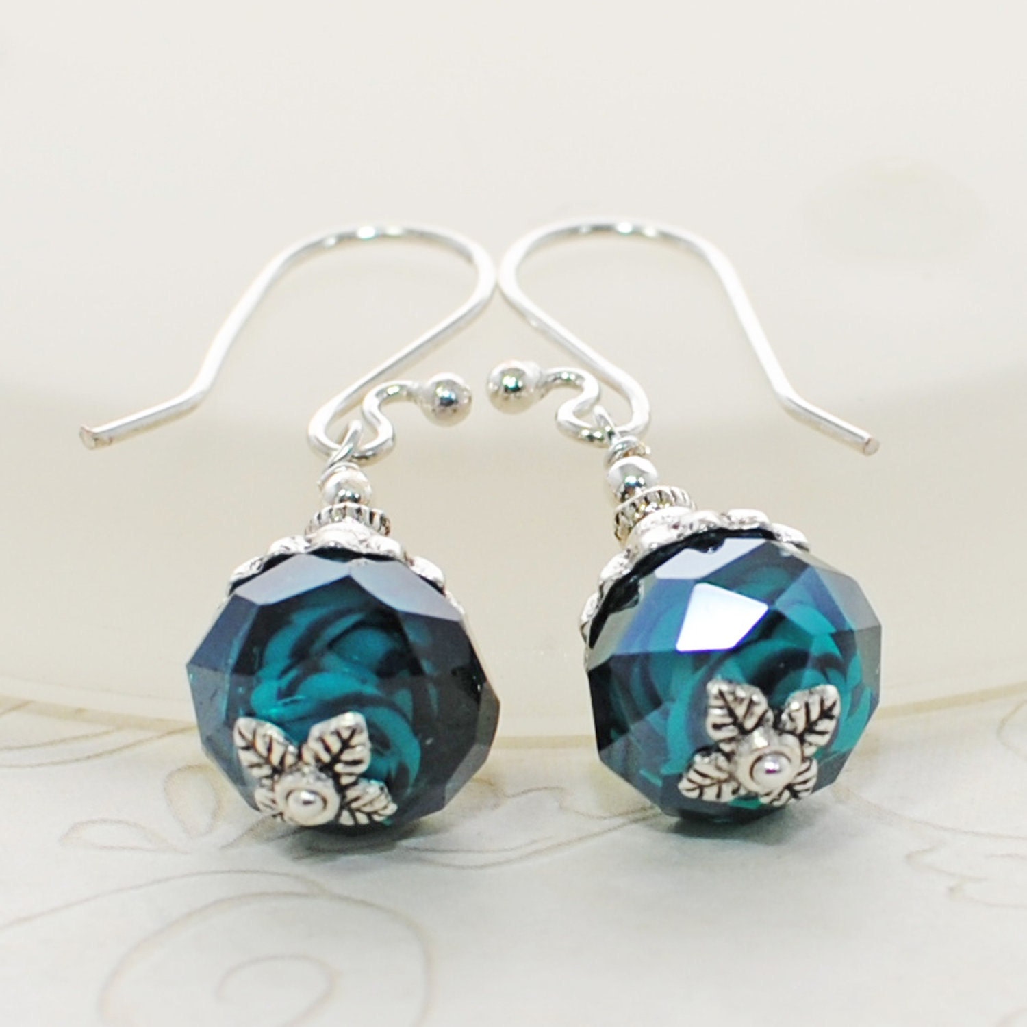 Blue Green Earrings Oceans Deep