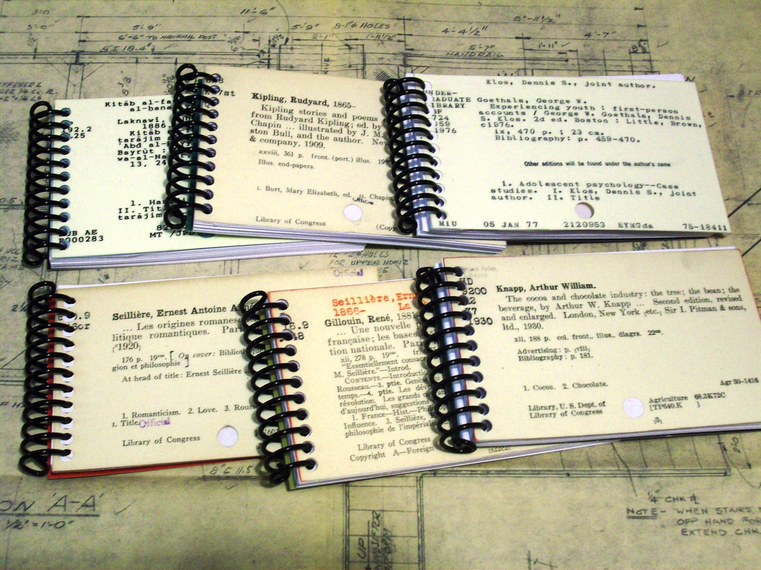 ONE Random Library Card Catalog Notepad