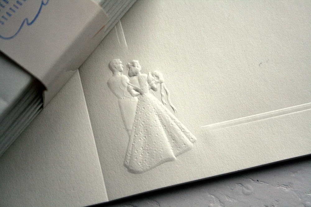 Vintage Wedding Stationary- Package of 10 Cards with Envelopes