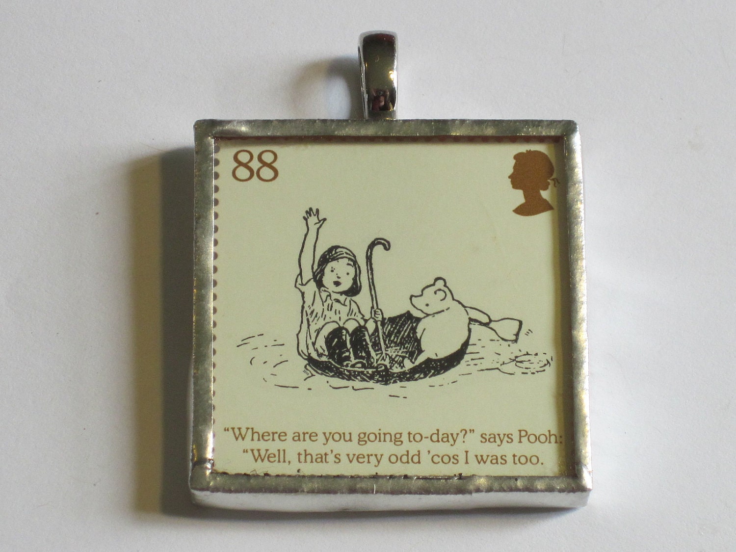 Postage Stamp Pendant - Winnie the Pooh