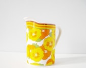 Vintage creamer orange yellow retro flower pitcher - thecupcakekid