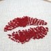 Bright Red Lipstick Traces Hand Embroidered Wall Plaque Hoop Art