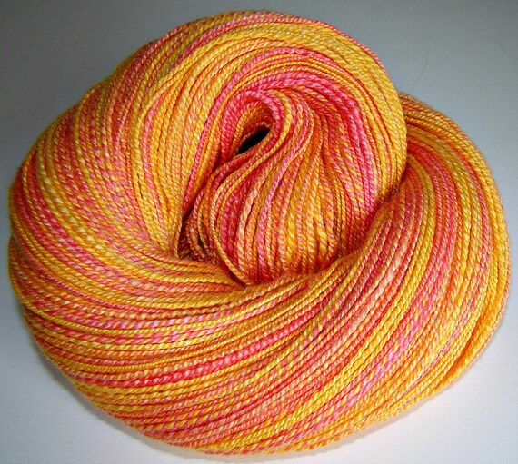 One Sunny Day... Handdyed/Handspun 60/40 Merino/Bamboo 480yds