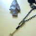 Arrow Necklace - black wire wrapped antiqued brass arrow pendant - archery - unisex fashion - Handmade by BlackStar