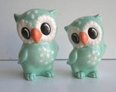 Love Owl Figurines in Aqua Blue
