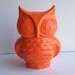 Ceramic Owl Planter Vintage Design Orange