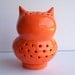 Ceramic Owl Lantern Vintage Design Orange