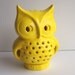 Ceramic Owl Lantern Vintage Design in Lemon