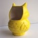 Ceramic Owl Planter Vintage Design Lemon Yellow