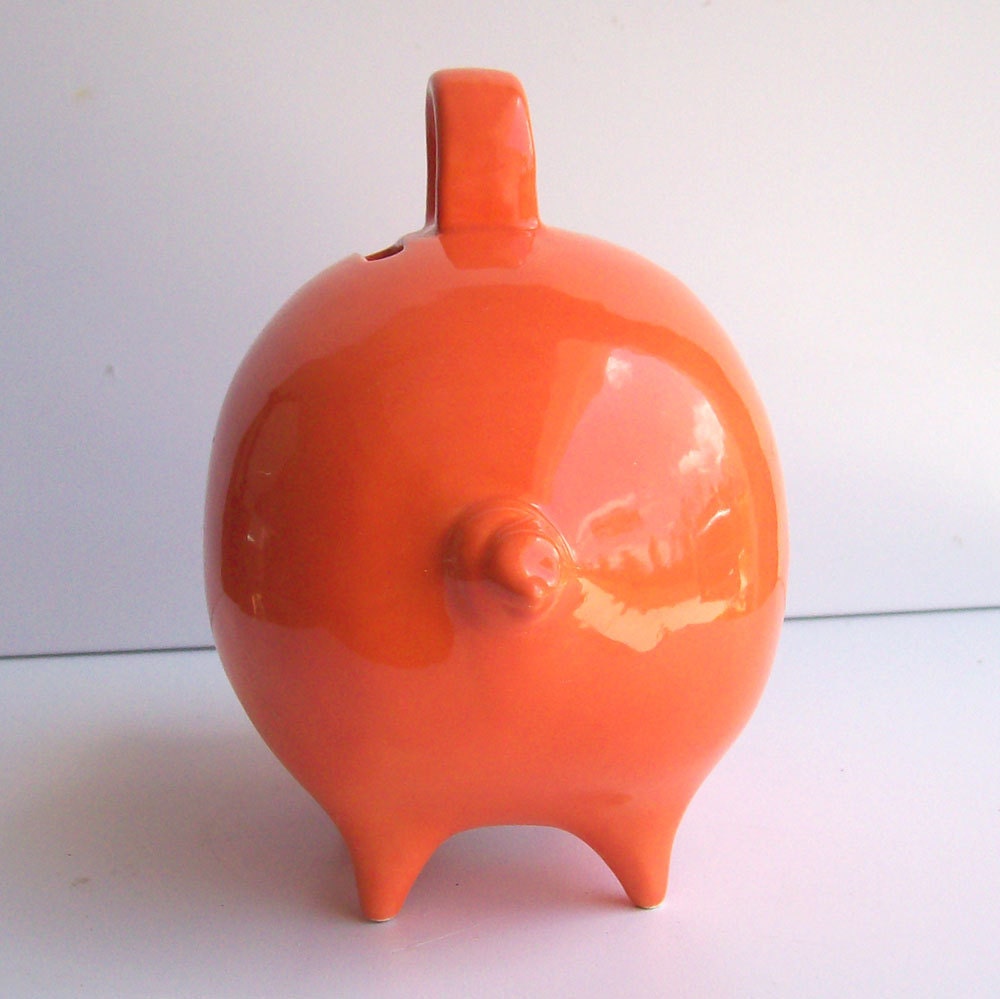 Mexican Piggy Bank Vintage Design in Orange