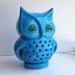Ceramic Owl TV Lamp Vintage Design In Turquoise