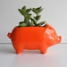 Ceramic 60s Pig Planter Vintage Design in Aqua