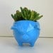 Ceramic Pig Planter Vintage Design in Turquoise