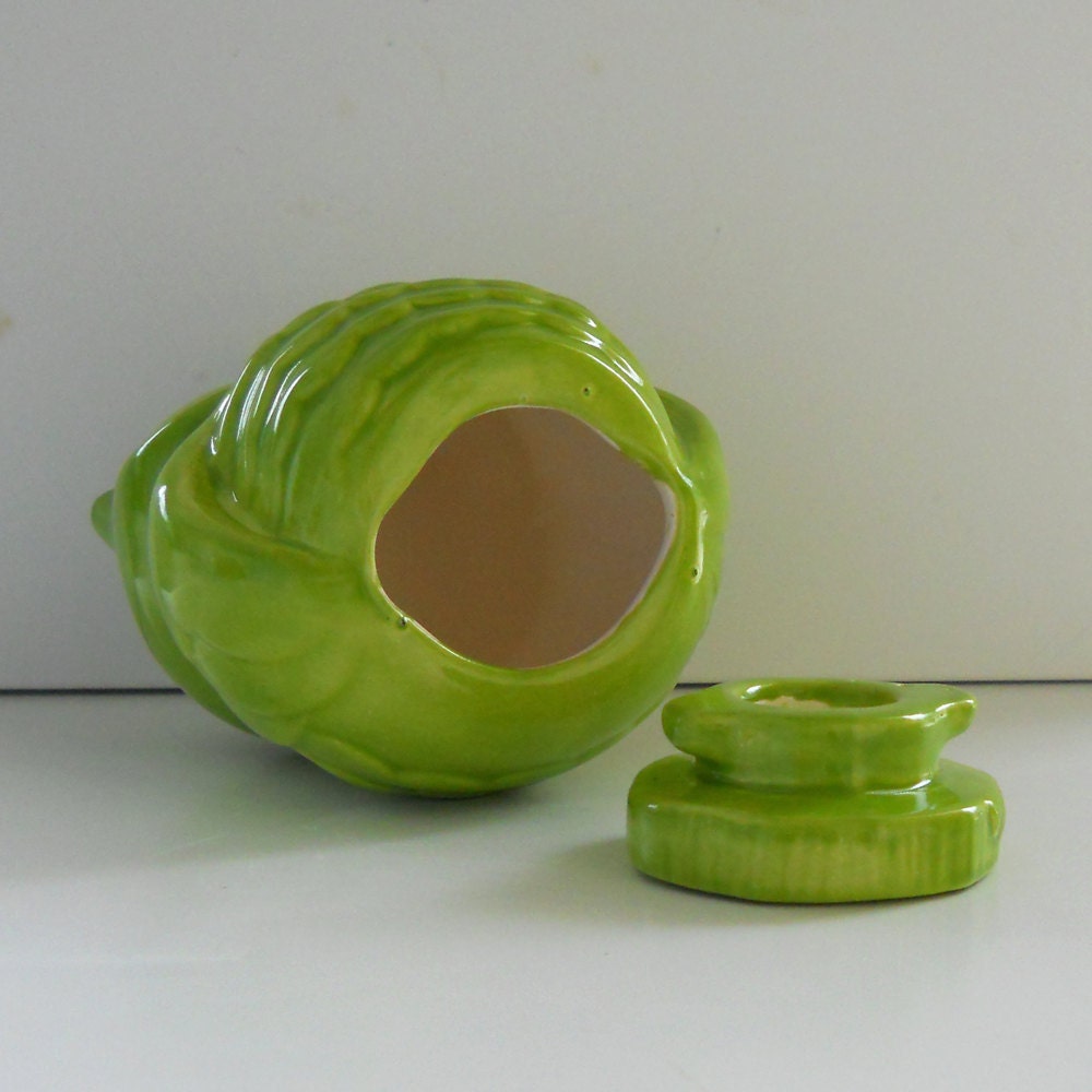 Ceramic Owl Bank Vintage Design Chartreuse