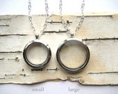Mother and Daughter Memory Lockets-  fill with  photo keepsakes, charms or birthstones - 24 inch sterling chains