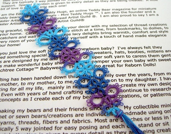 Caribbean Tatted Bookmark - FREE SHIPPING