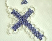 Lace Cross Tatted Bookmark - FREE SHIPPING