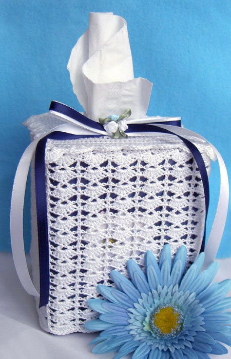 Crochet Lace Tissue Box Cover - FREE SHIPPING