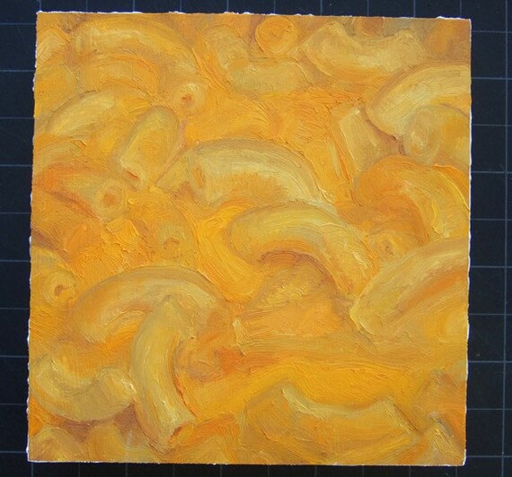 MACARONI and CHEESE painting - original oil painting of your favorite comfort food