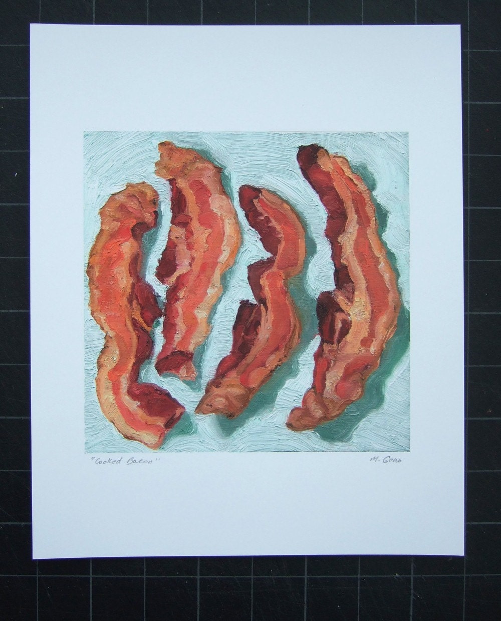 COOKED BACON print - archival print of original bacon painting