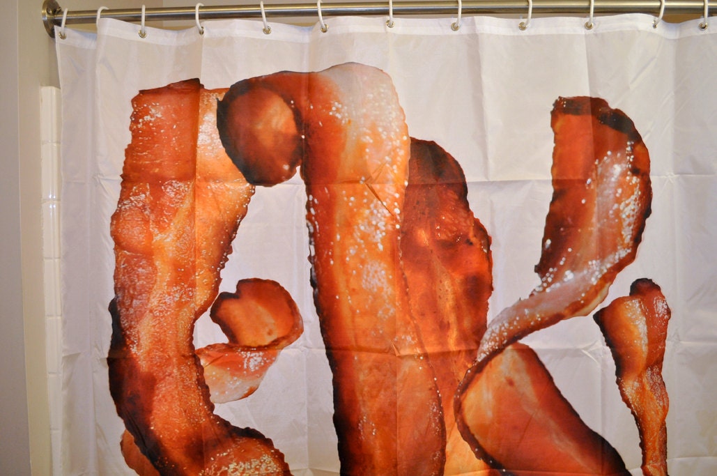 BACON STRIPS shower curtain - unique design