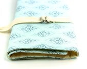 Gem SHORT - Knitting Needle Case or Art Tool Organizer with Ivory Pockets