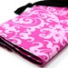 CLEARANCE large knitting needle case - hot pink damask - black pockets