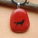 Golden Retriever Black Red Orange Glass Necklace