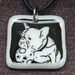 French Bulldog Etched Glass Necklace