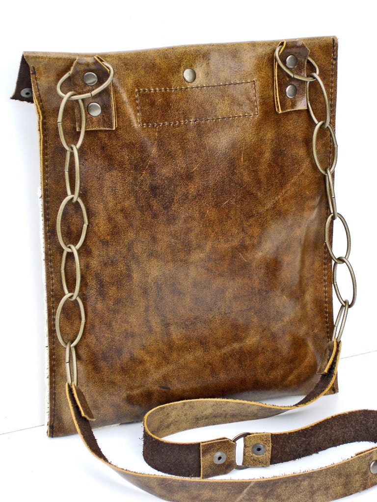 CUSTOM for bebelanezmommie - Boho Leather Messenger Bag with Crochet Doily and Antique Key - Medium Size - One Of A Kind