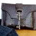 Brown Leather Wallet with Antique Skeleton Key and Snap - Espresso Unisex MADE TO ORDER