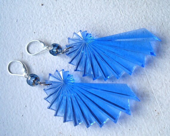 Neon Nautilus Earrings - Royal Blue