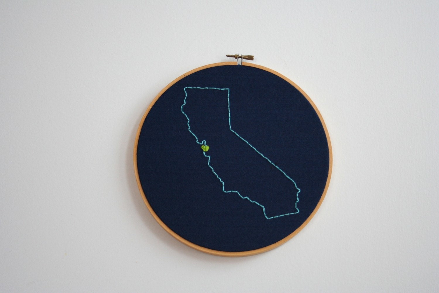 Custom Order Embroidery Hoop - My heart belongs in...