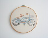 Hand Embroidery Hoop - Bicycle Built for Two