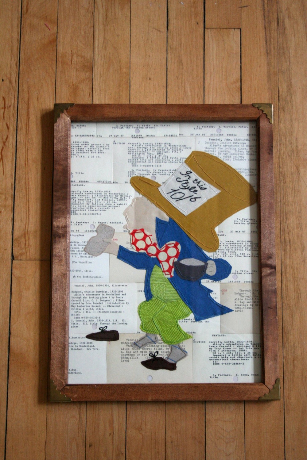 Nonsense - Appliqued Library Catalog Cards (The Mad Hatter) - SALE