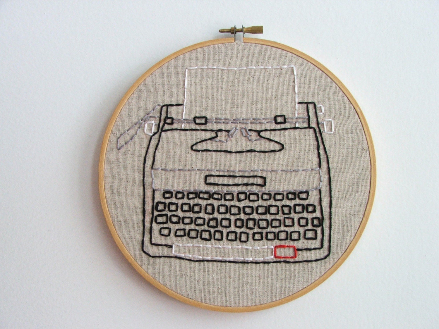 Hand Embroidery Hoop - Typewriter Transcription