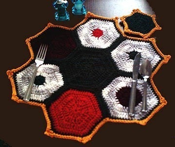 Christmas Hexagon Placemat Set Crochet pattern
