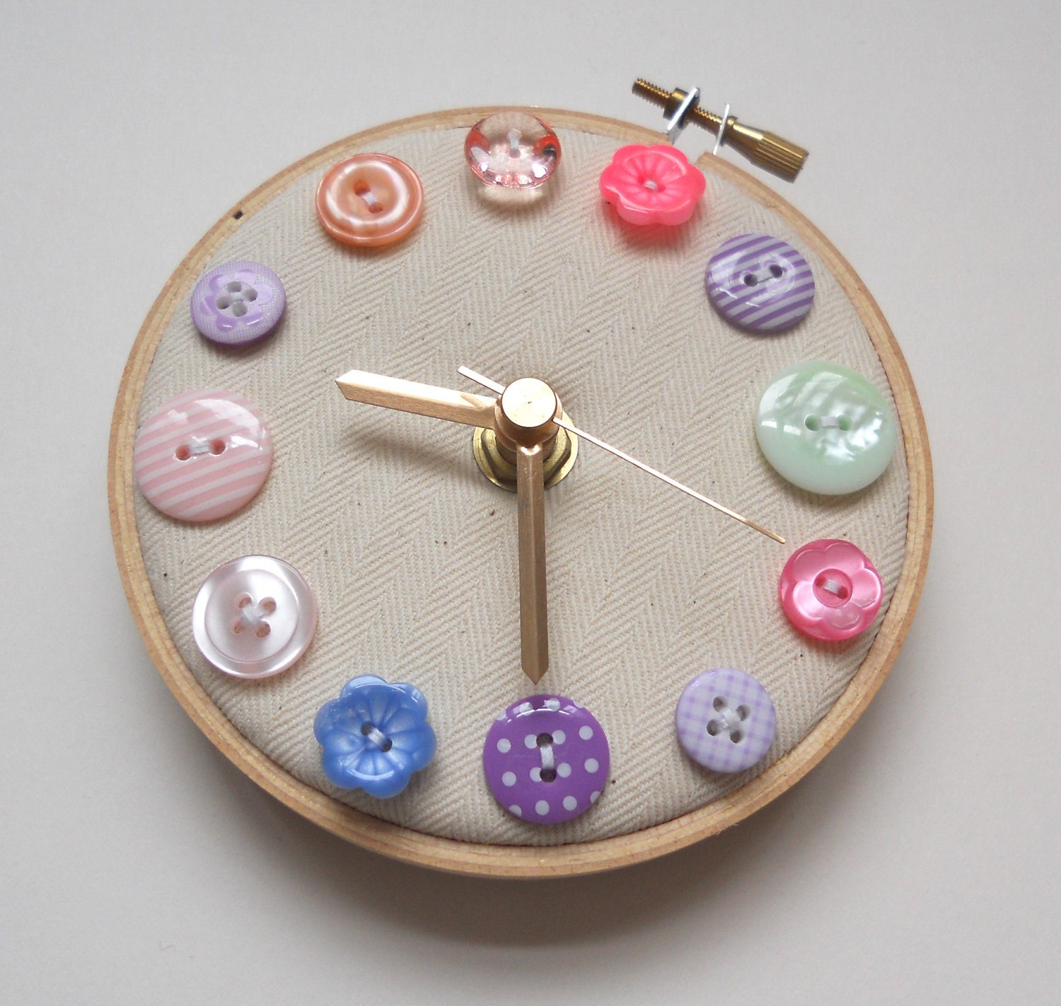Pastel Flowers Mini Wall Clock