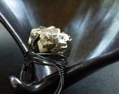 Prospector's Ring - Raw Pyrite and Oxidized Silver - ShopClementine