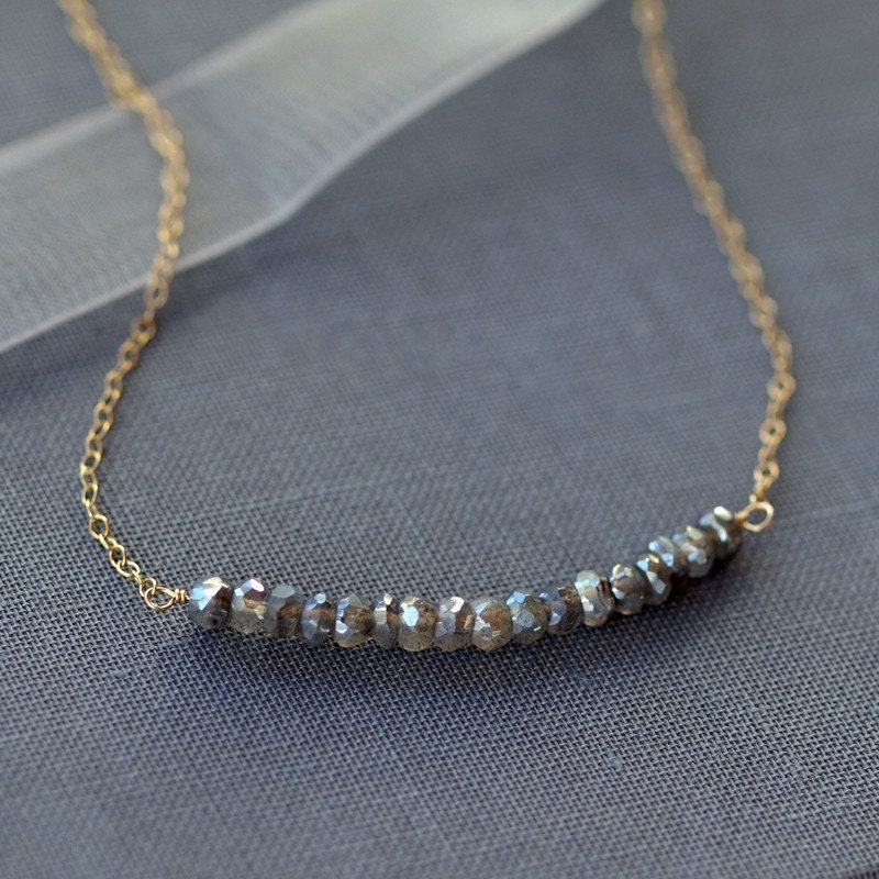 Cloud Burst Necklace Labradorite Gemstone Gold Filled Handmade Jewelry