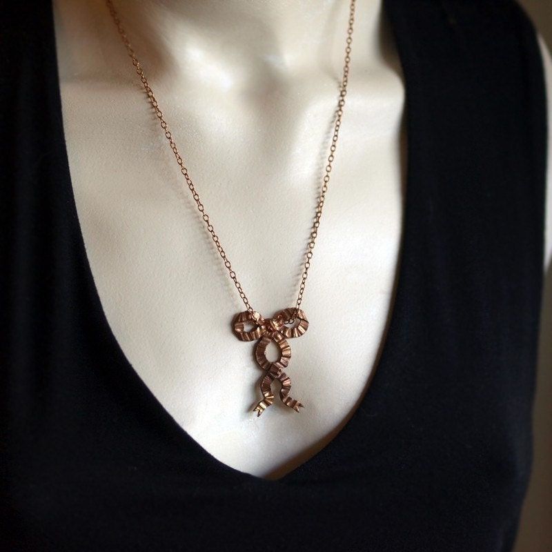Ruffled Bow Necklace